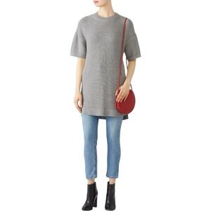 Elk Grey Marle Reis Sweater Tunic Length Knit size XS/S Cotton Wool Crew Neck